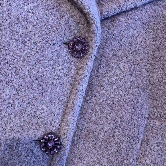 NWT Kate Spade Fur collar coat purple - Picture 8 of 12